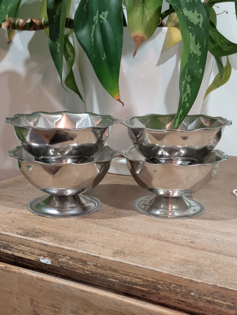 Bloomfield Polished Silver-Tone Dessert Cups Made In Japan - Set of 4